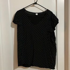 Polka dot cap sleeve shirt
